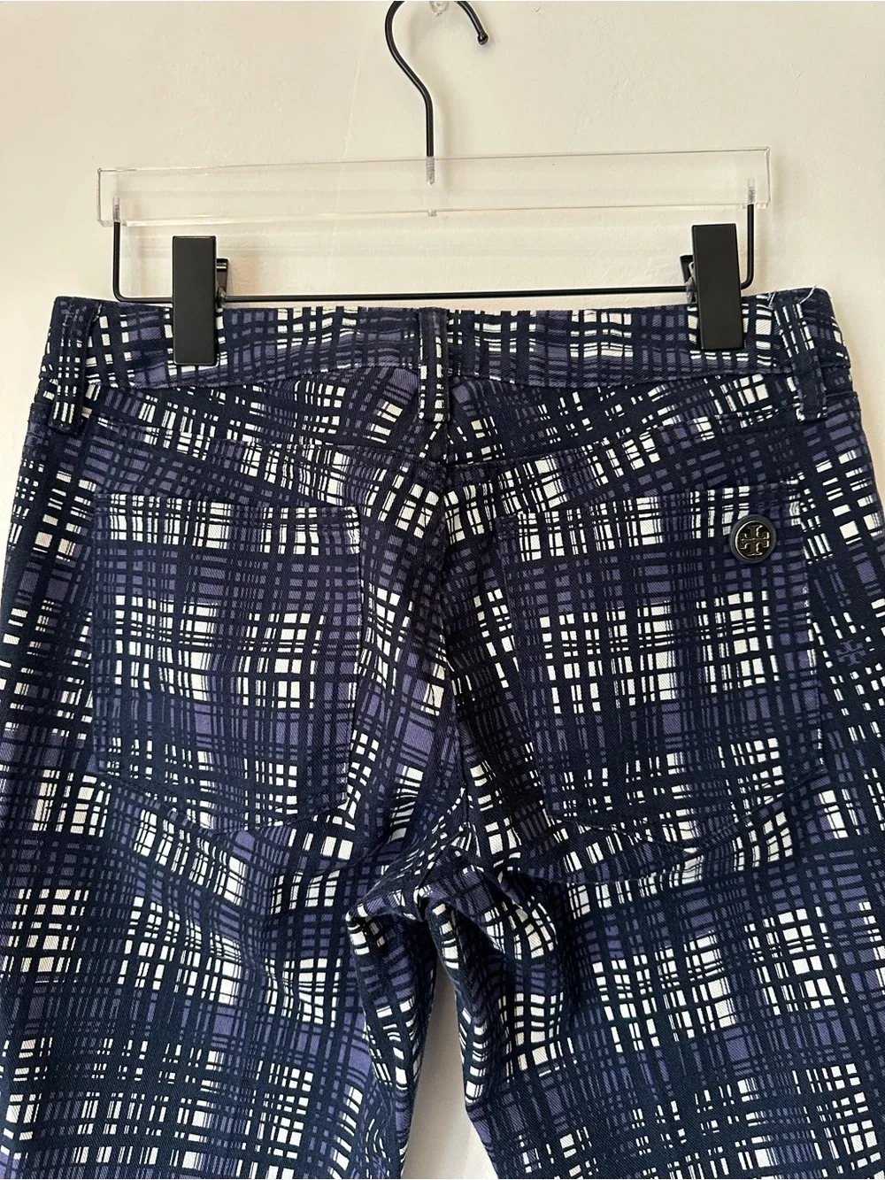 Tory Burch Women’s Low Rise Skinny Blue Leg Pant